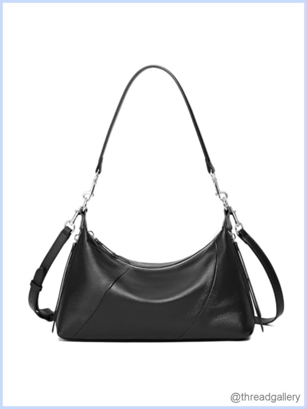 Genuine Leather Hobo Bag Minimalist Shoulder Crossbody Purse for Women